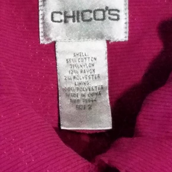 Chico’s Raspberry Fuchsia Button Front Lightweight Jacket - Picture 3 of 5